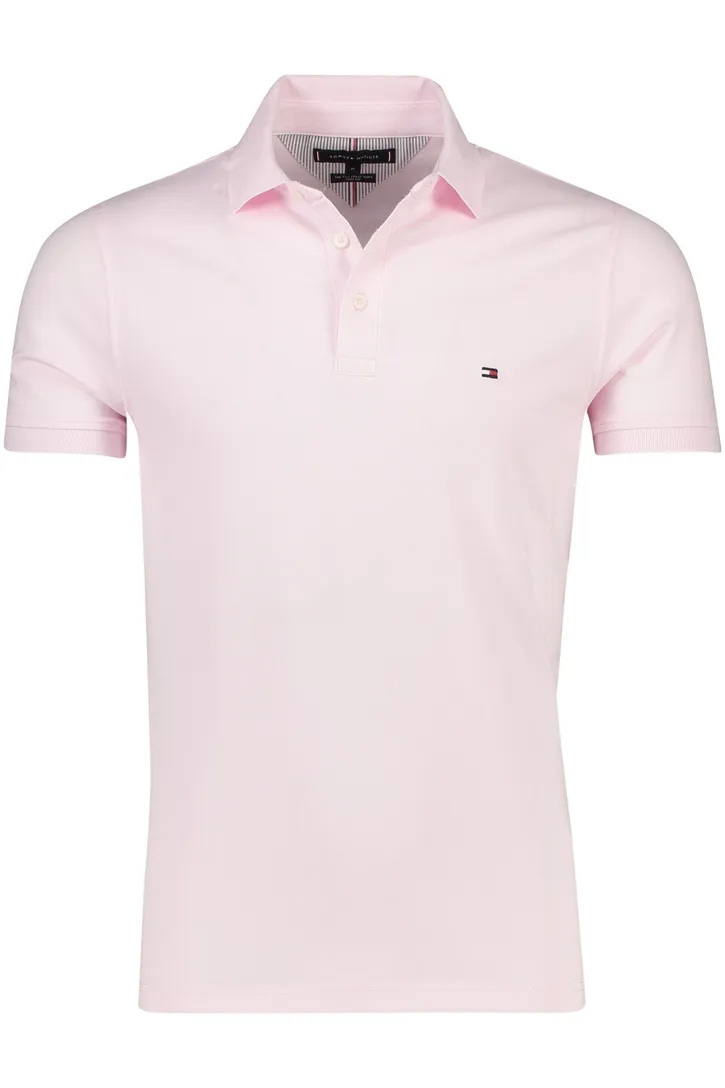 Tommy Hilfiger polo lichtroze Slim Fit