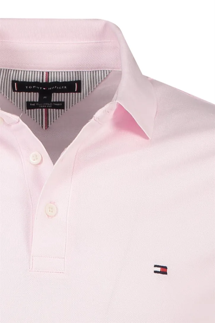 Tommy Hilfiger polo lichtroze Slim Fit