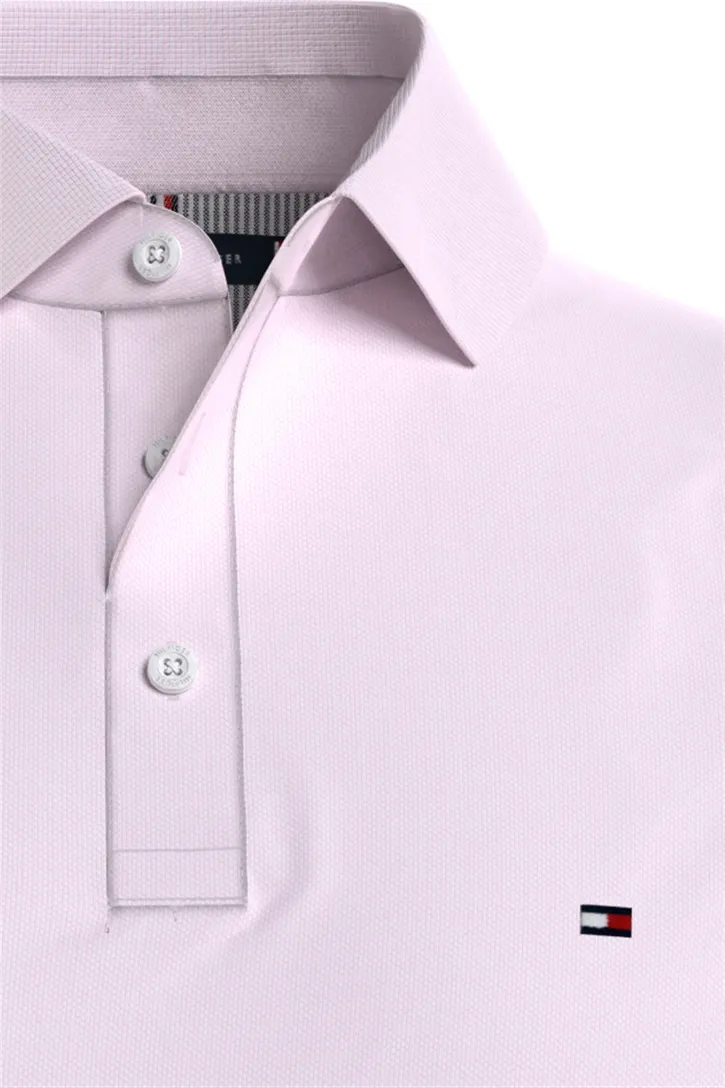 Tommy Hilfiger polo lichtroze Slim Fit