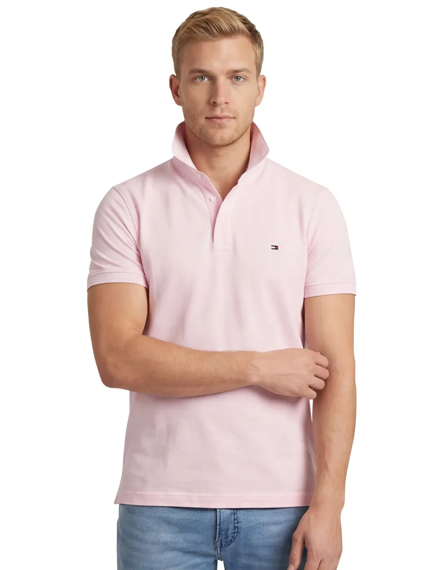 Polo Tommy Hilfiger Slim Fit lichtroze