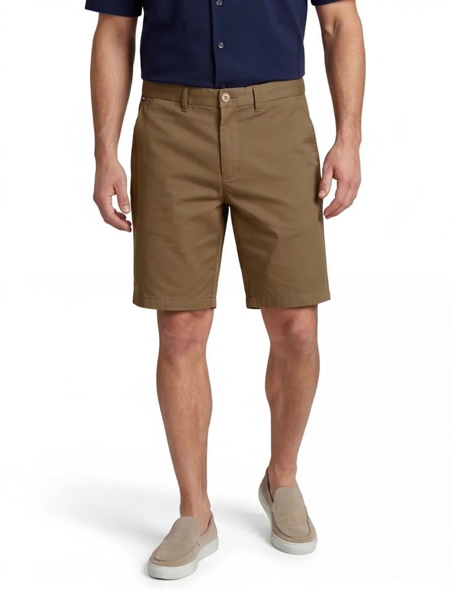 Big & Tall korte broek Tommy Hilfiger groen effen katoen