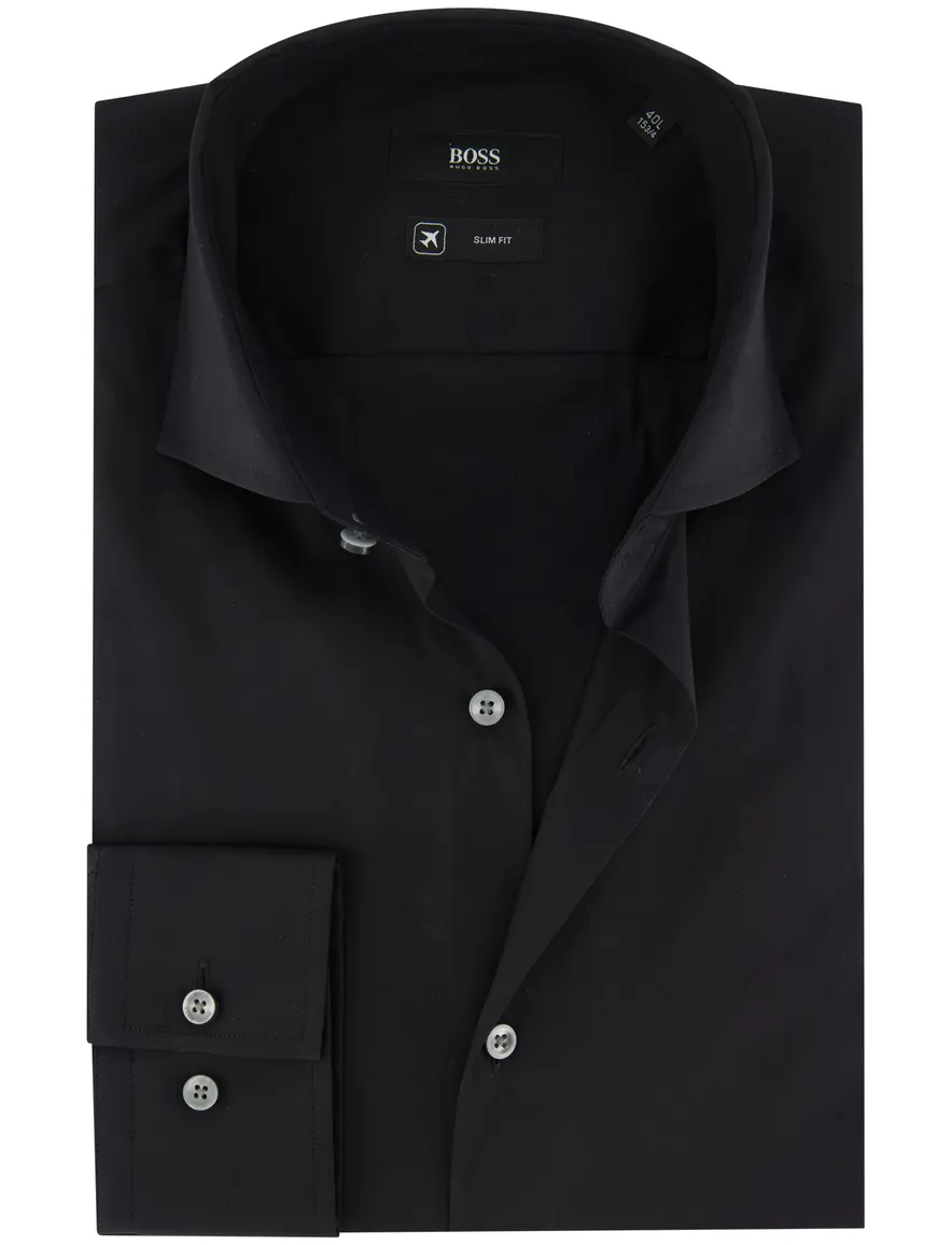 BOSS Black overhemden zwart slim fit