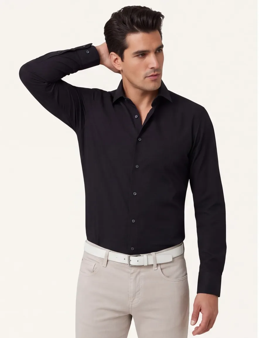 BOSS Black overhemden zwart slim fit