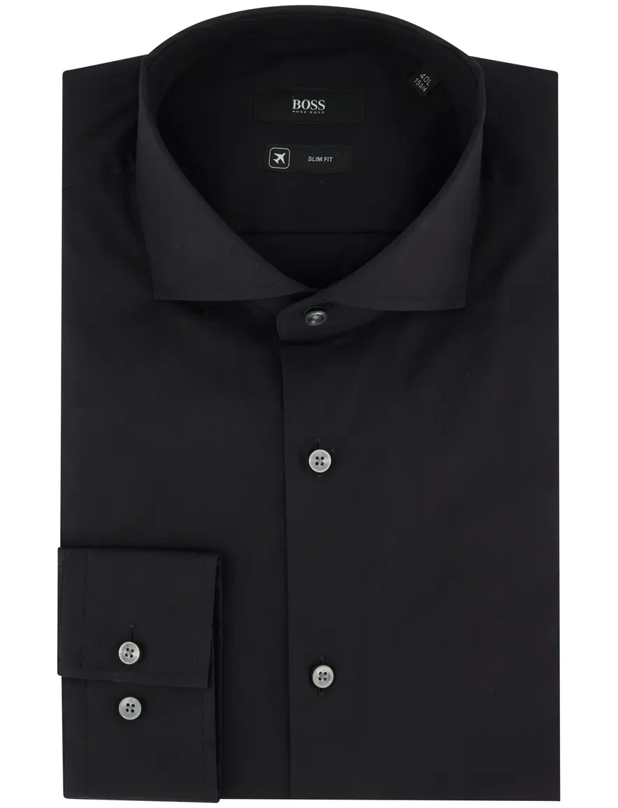 BOSS Black overhemden zwart slim fit