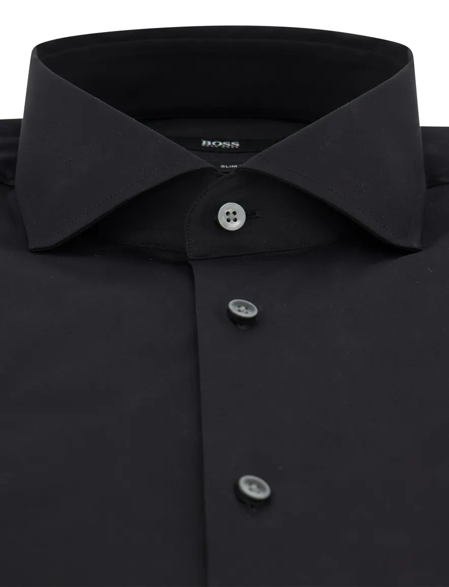 BOSS Black overhemden zwart slim fit