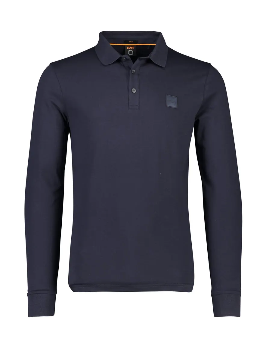 BOSS poloshirt v-hals piqué donkerblauw