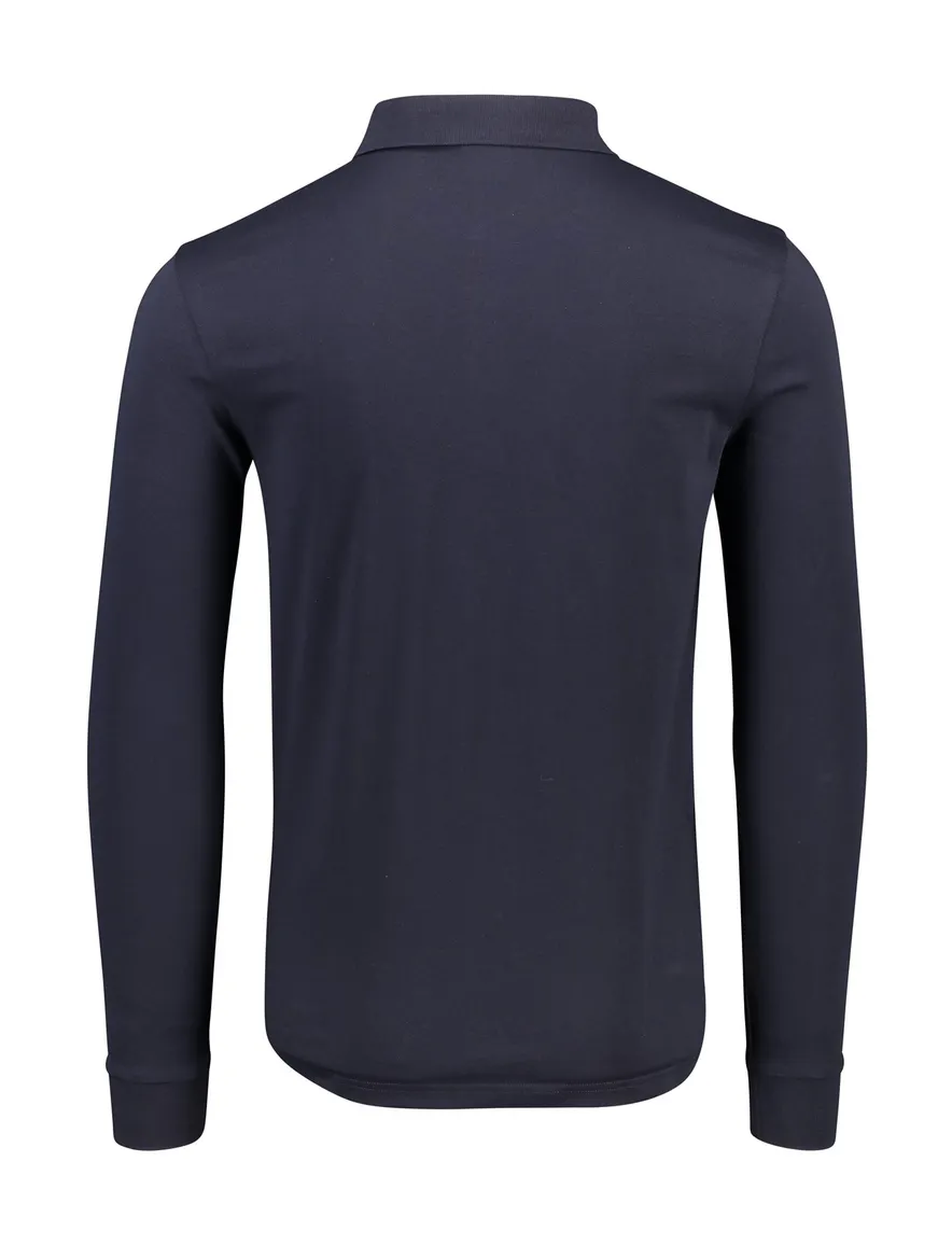 BOSS poloshirt v-hals piqué donkerblauw
