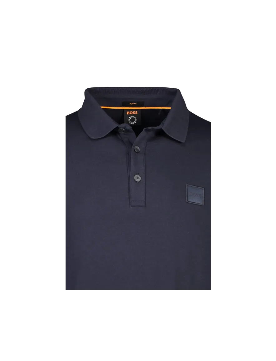BOSS poloshirt v-hals piqué donkerblauw