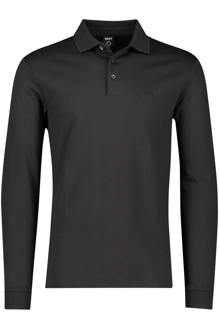BOSS Pado polo regular fit zwart katoen