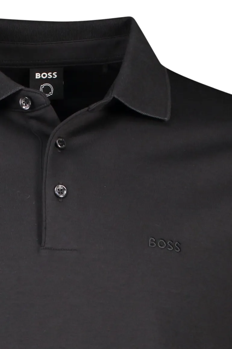 BOSS Pado polo regular fit zwart katoen
