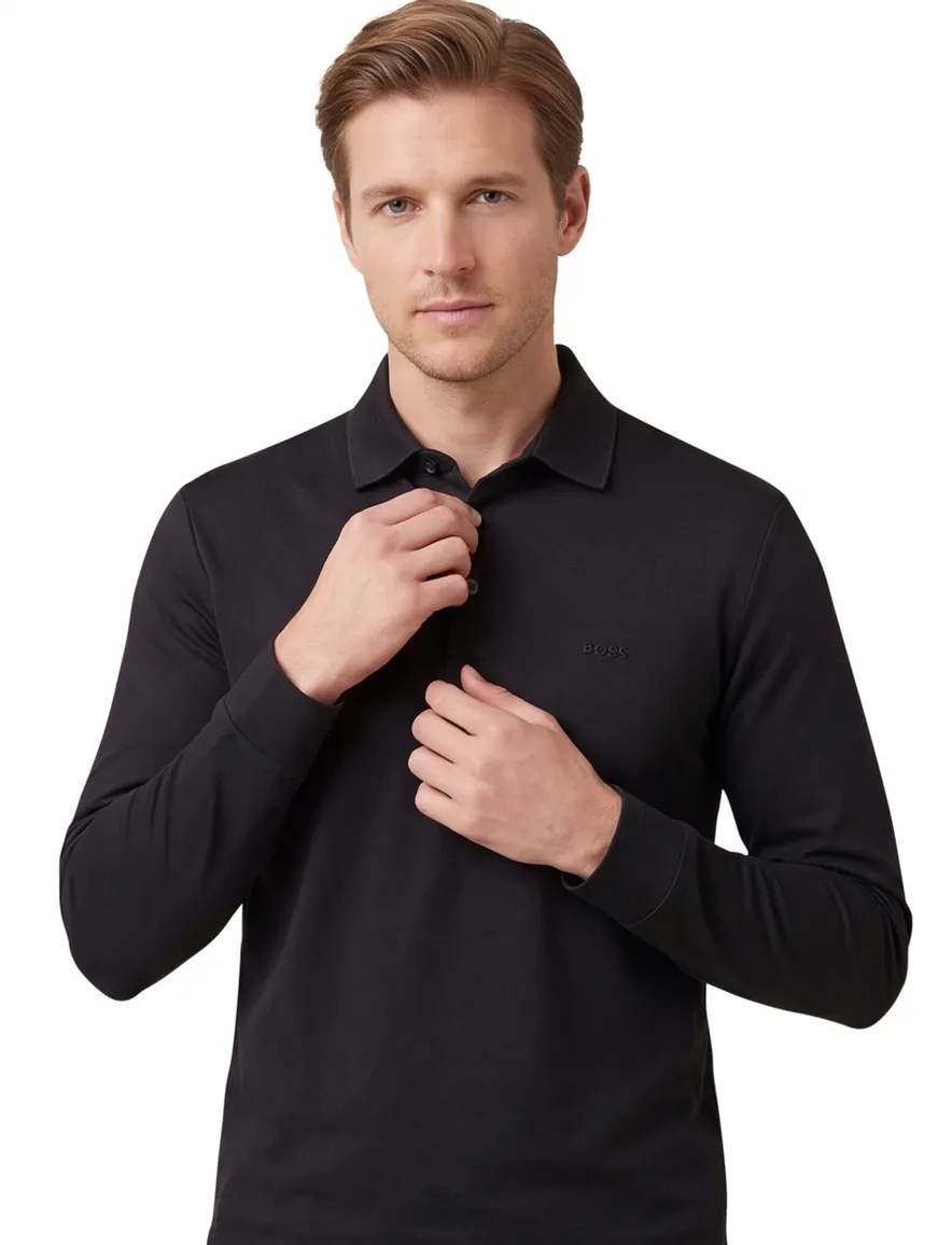 Hugo Boss Pado poloshirt effen zwart