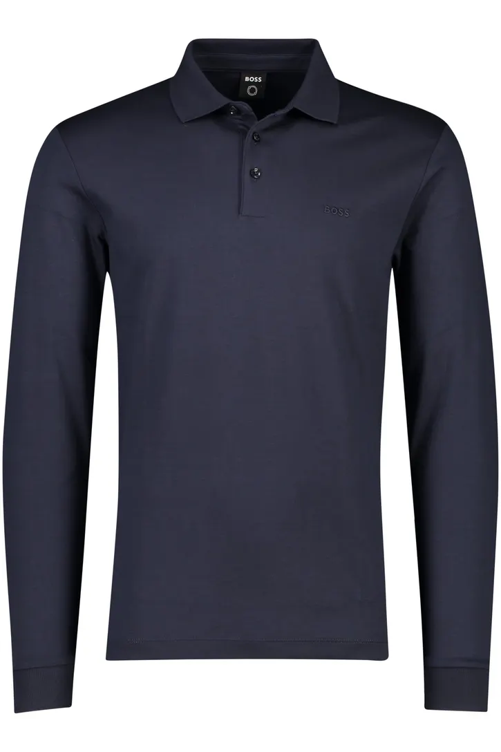 BOSS black Pado polo normale fit donkerblauw effen katoen