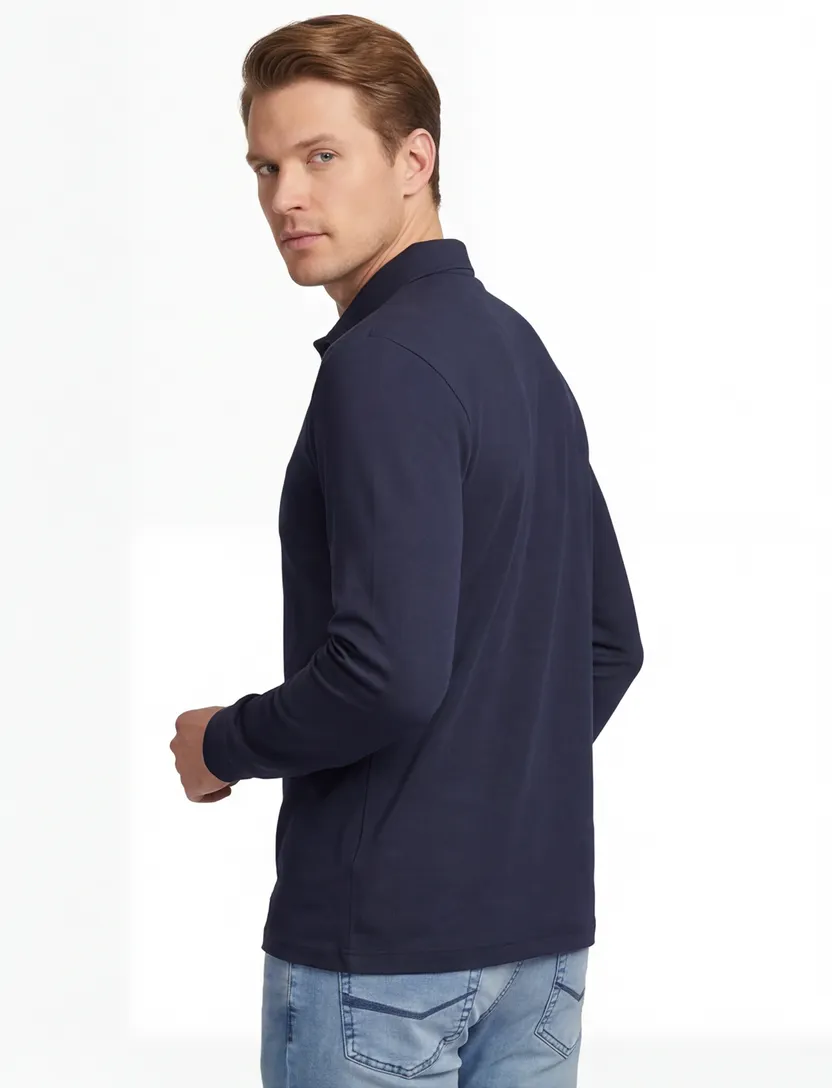 BOSS black Pado polo normale fit donkerblauw effen katoen