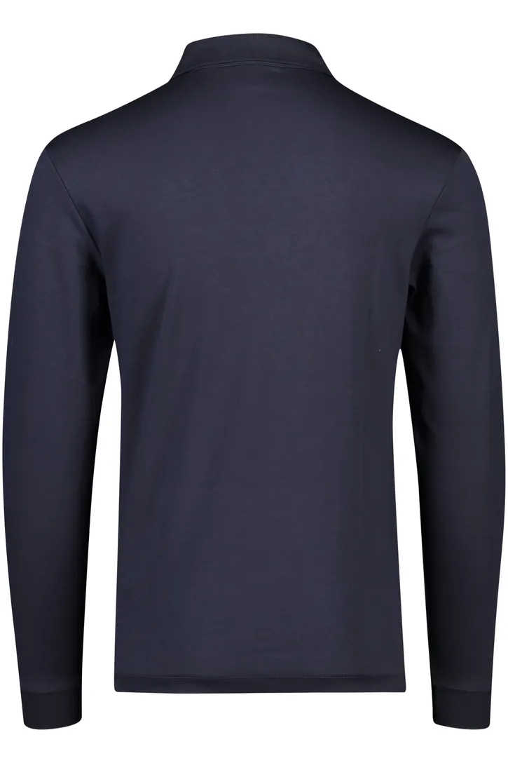 BOSS black polo normale fit donkerblauw effen katoen