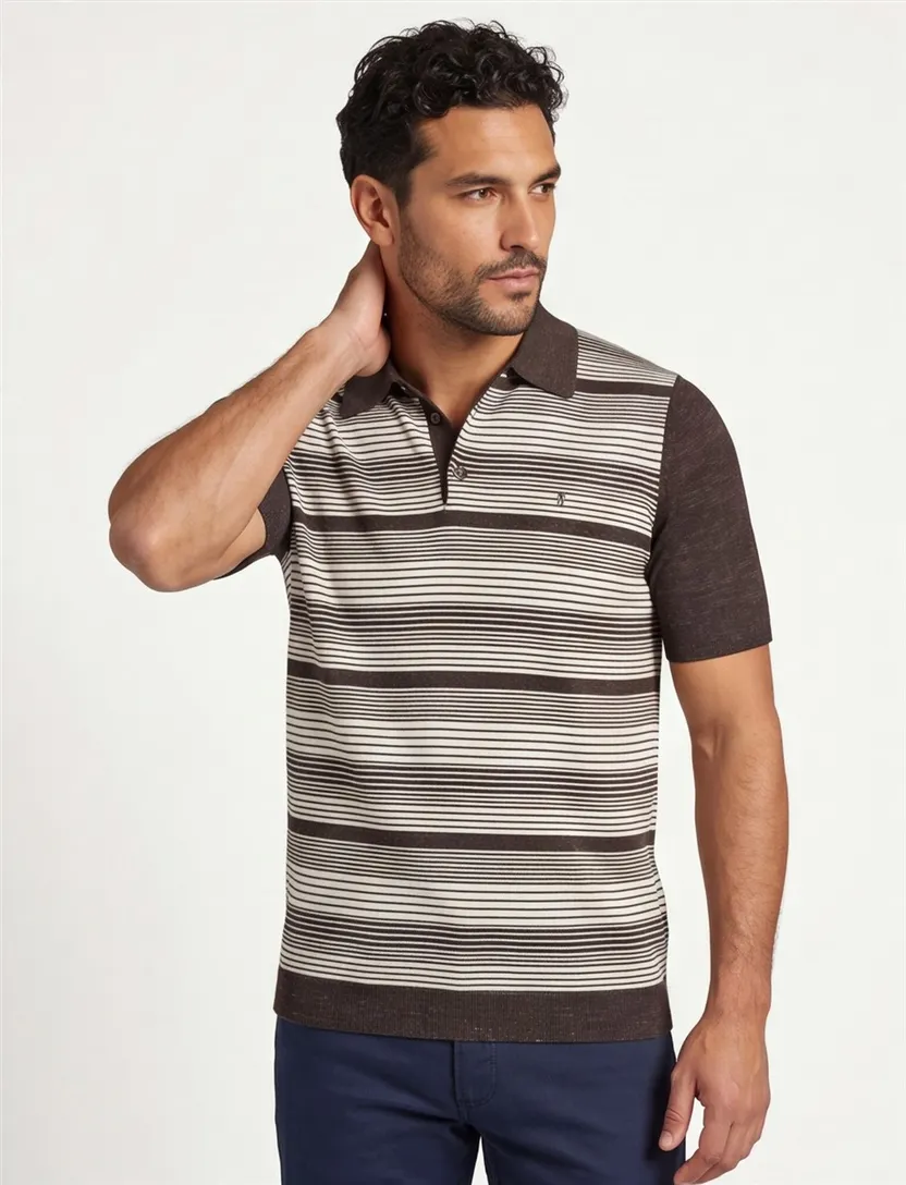 poloshirt korte mouw Butcher of Blue bruin