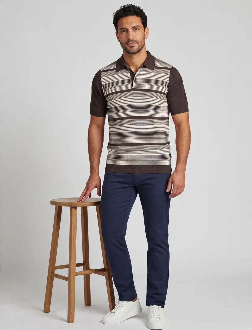 poloshirt korte mouw Butcher of Blue bruin