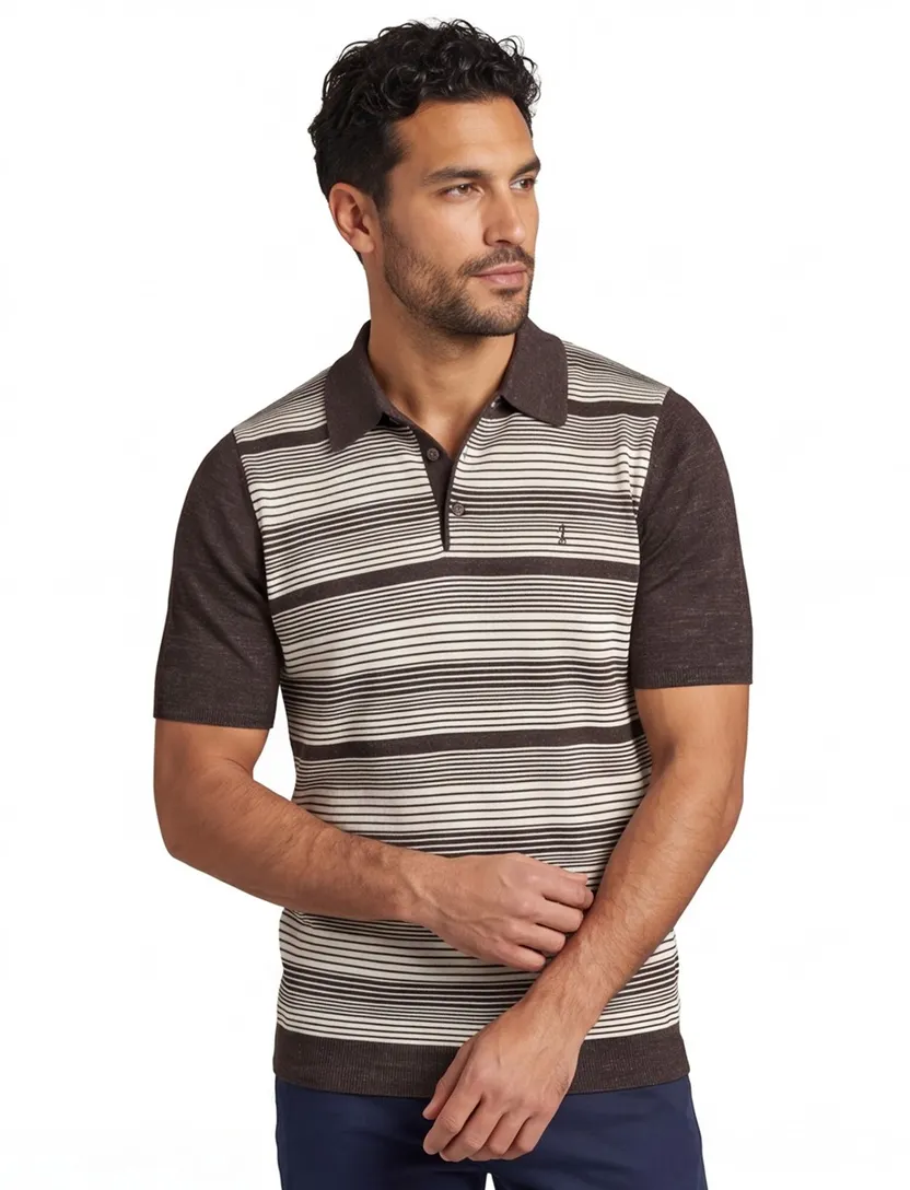 poloshirt korte mouw Butcher of Blue bruin