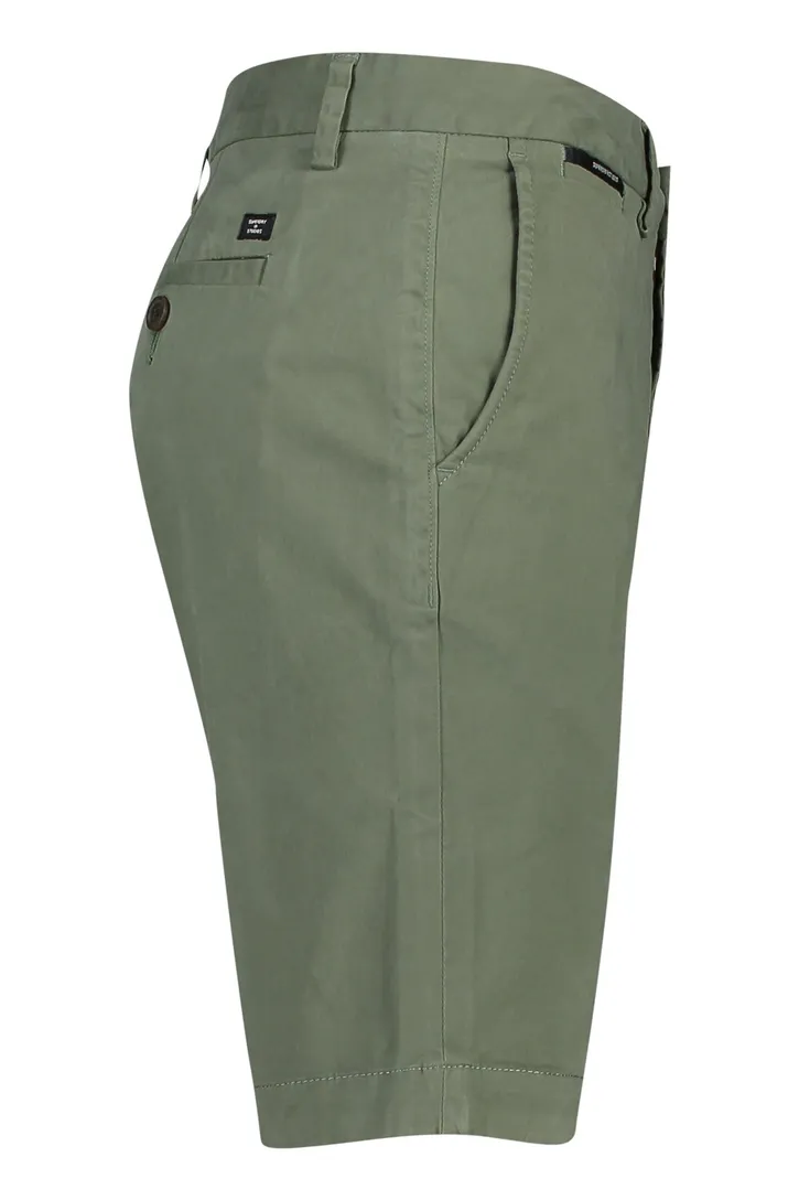 Superdry korte broek groen effen katoen