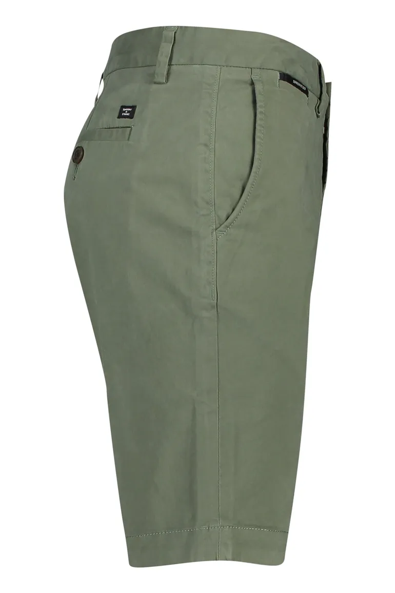 Superdry korte broek groen effen katoen