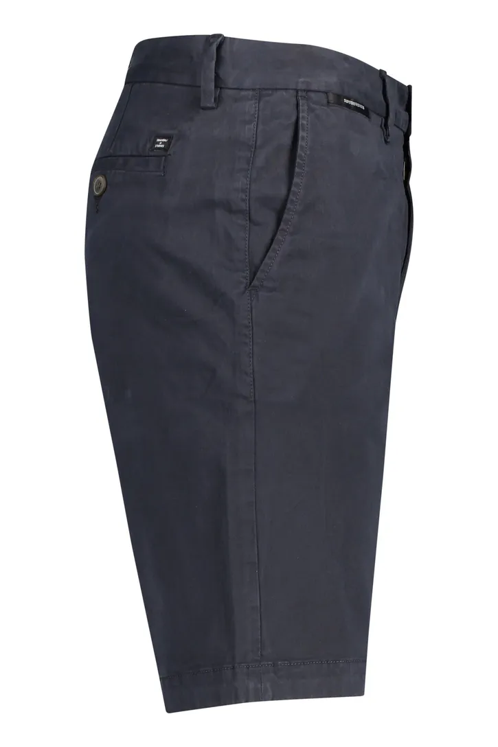Superdry korte broek donkerblauw effen katoen