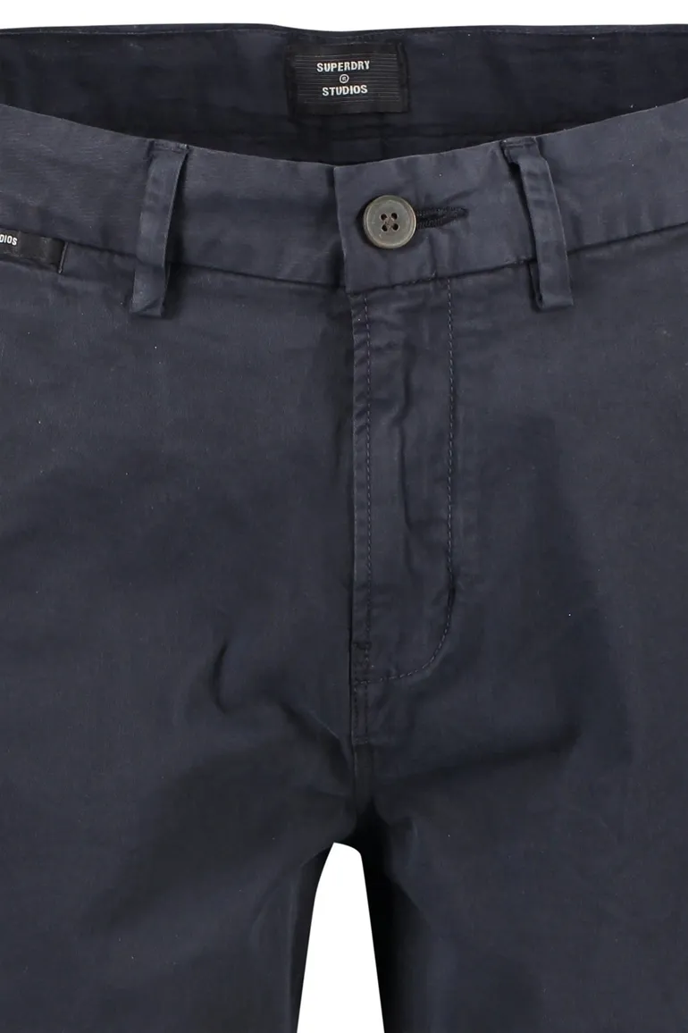 Superdry korte broek heren donkerblauw effen katoen