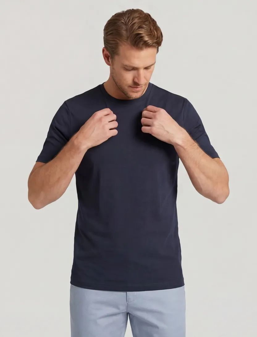 T-shirt Hugo Boss donkerblauw ronde hals Thompson