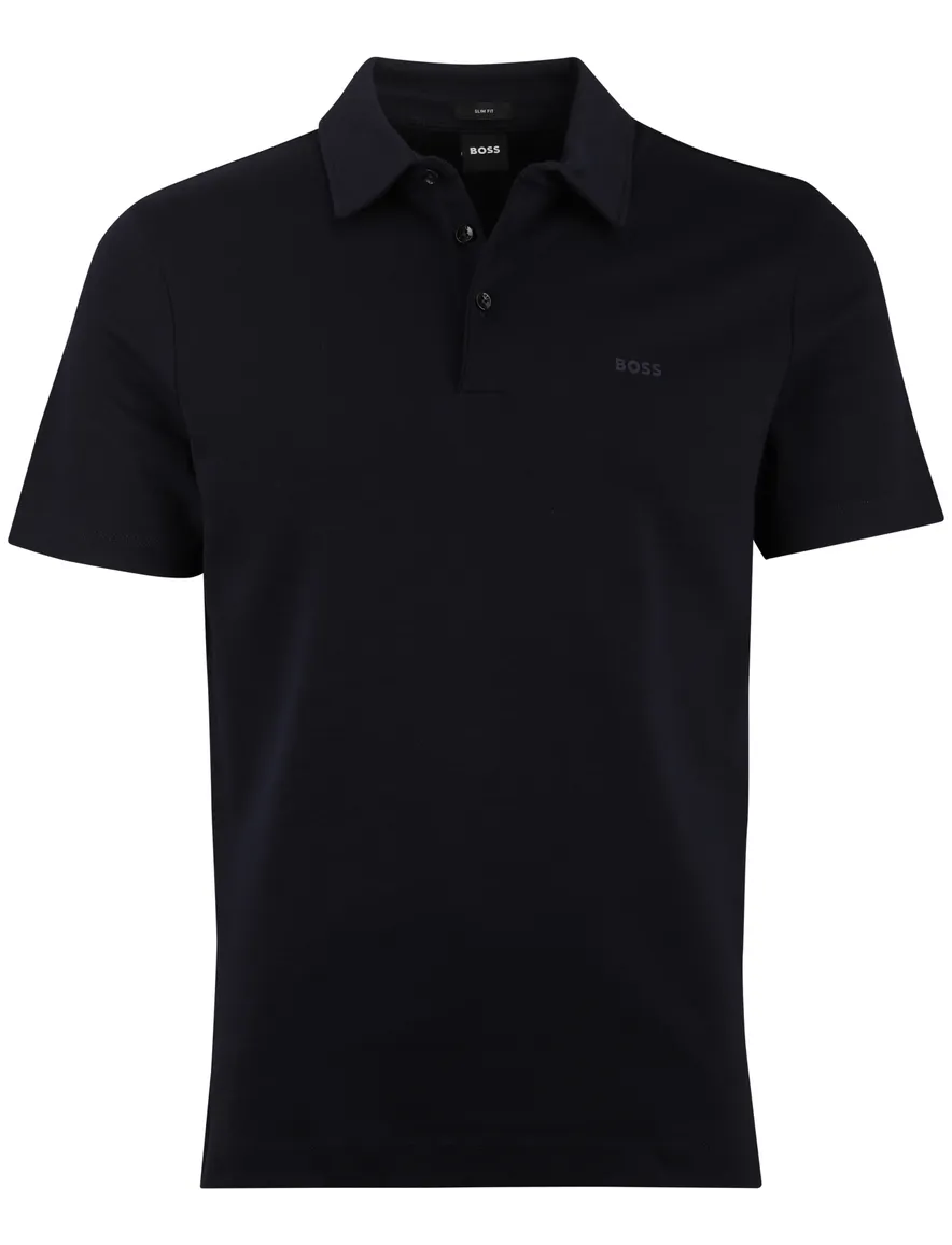 Katoenen donkerblauw polo BOSS Black Palosh