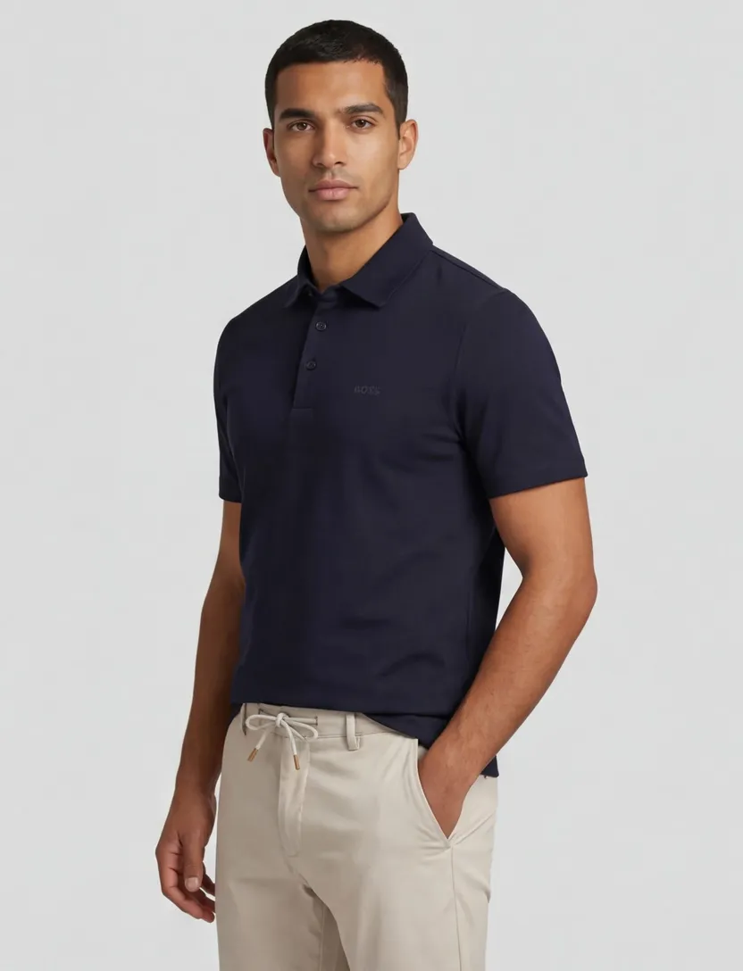Poloshirt BOSS Black Palosh donkerblauw