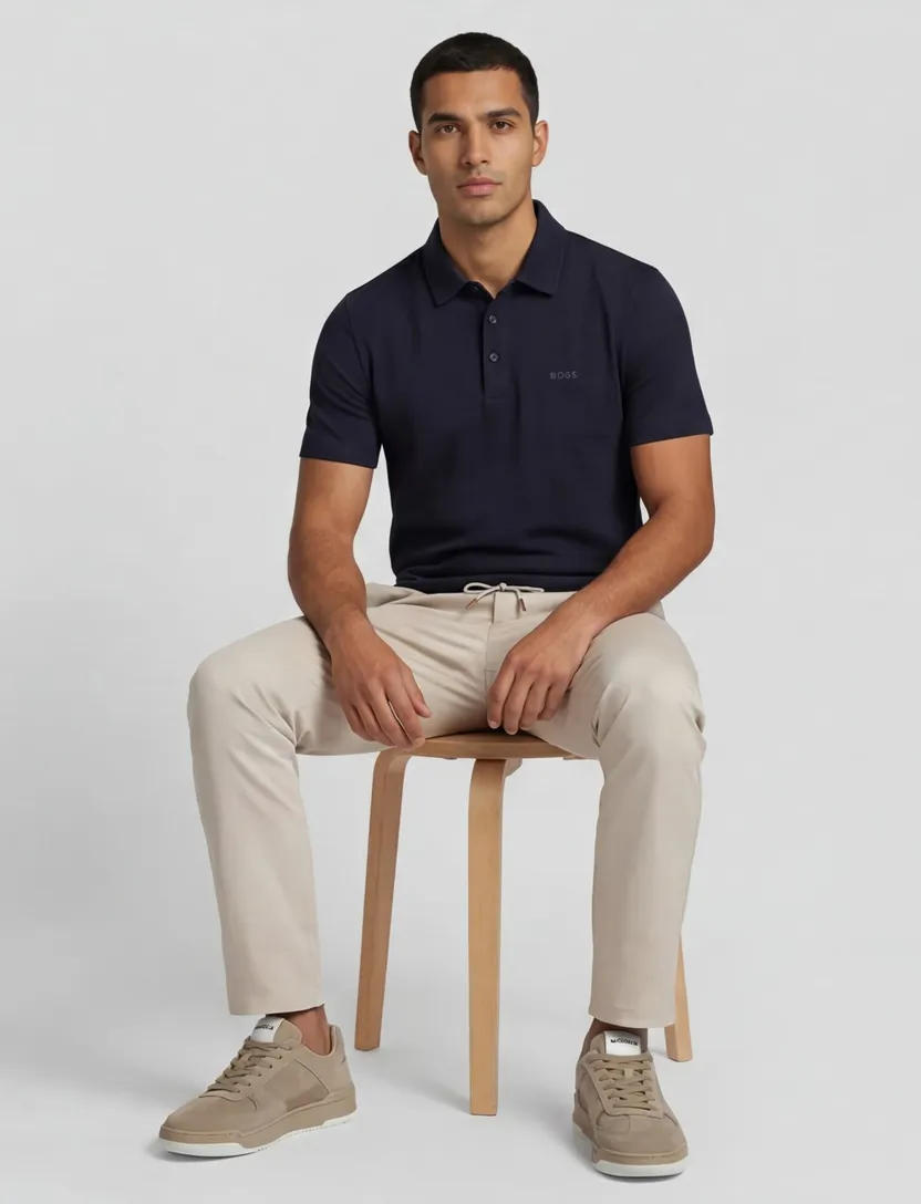 Poloshirt BOSS Black Palosh donkerblauw