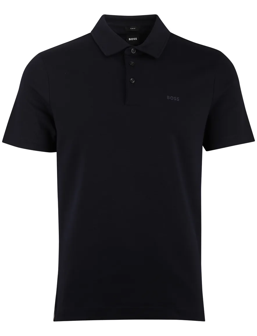 Katoenen donkerblauw polo BOSS Black Palosh