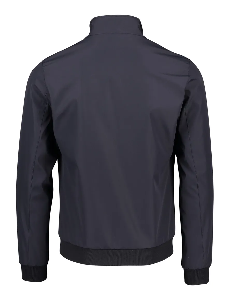 Donkerblauwe jas Portofino met opstaande kraag