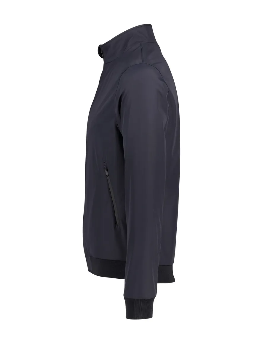 Donkerblauwe jas Portofino met opstaande kraag