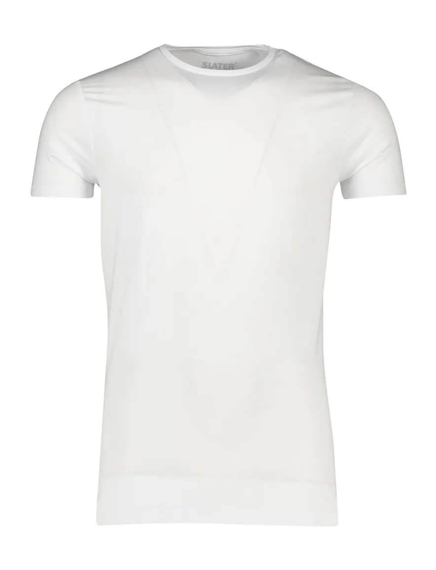 T-shirt Slater effen wit ronde hals