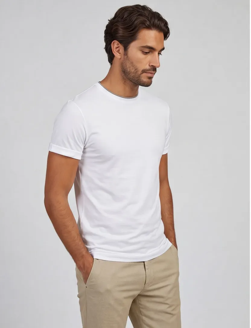 Slater t-shirt uni katoen wit