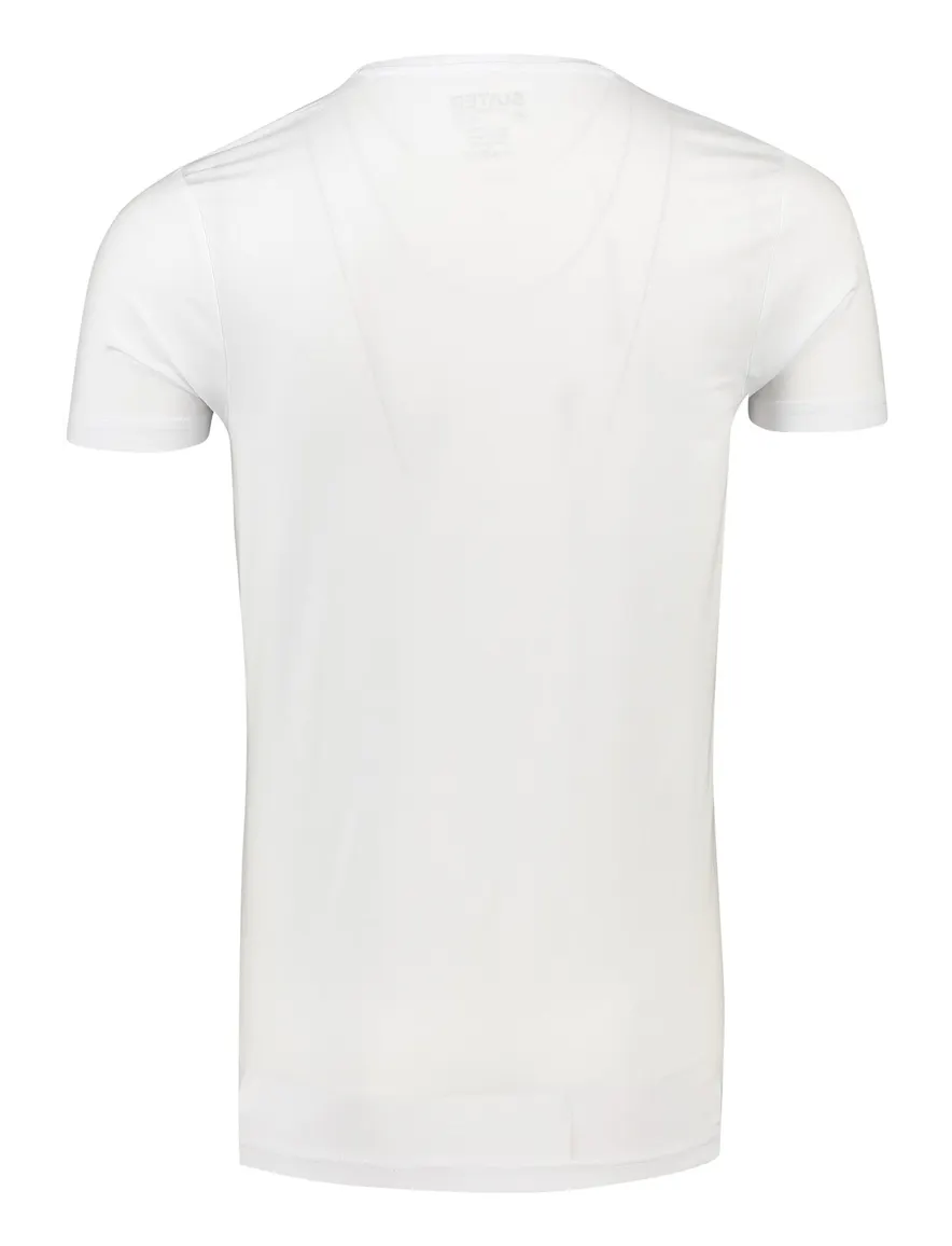 T-shirt Slater effen wit ronde hals