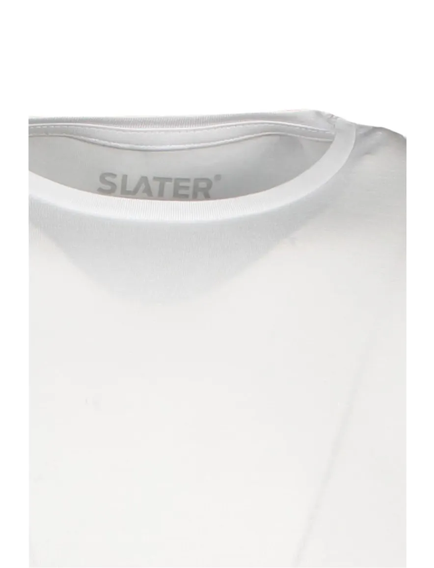 T-shirt Slater effen wit ronde hals