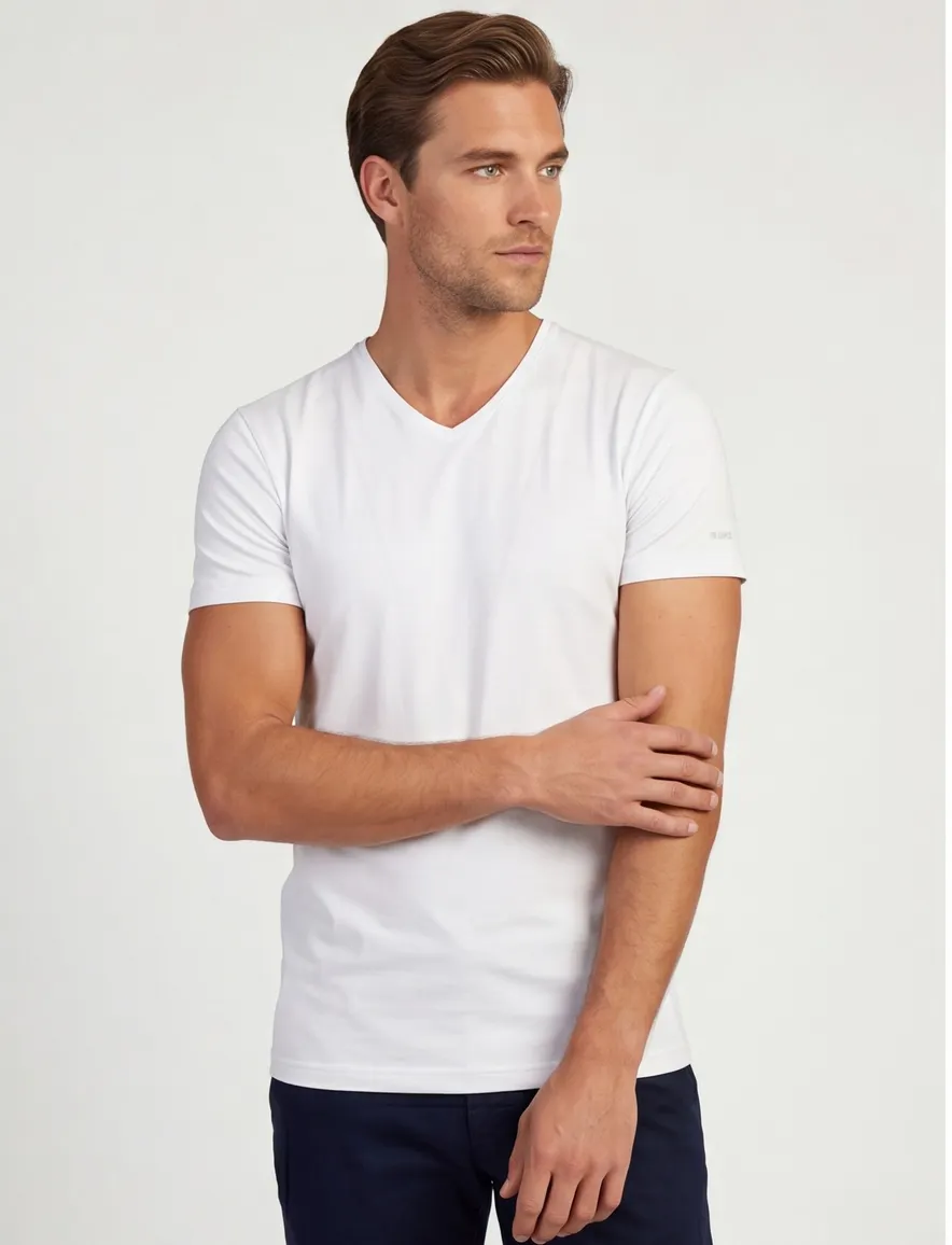 t-shirt Slater effen katoen wit