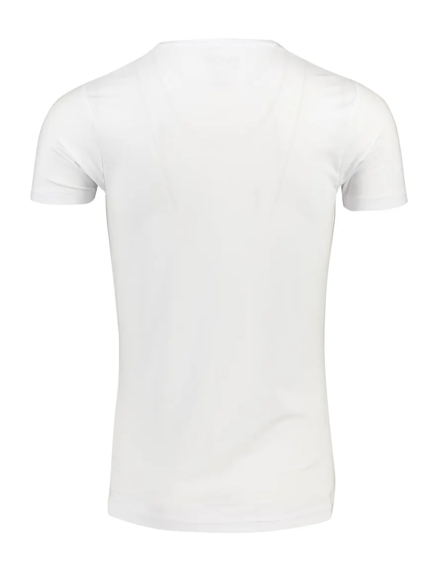 Slater t-shirt wit effen v-hals