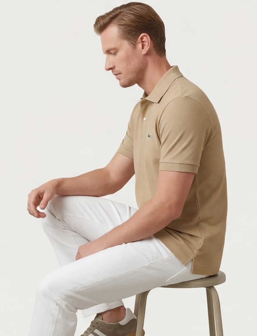 Beige Polo Lacoste Classic Fit