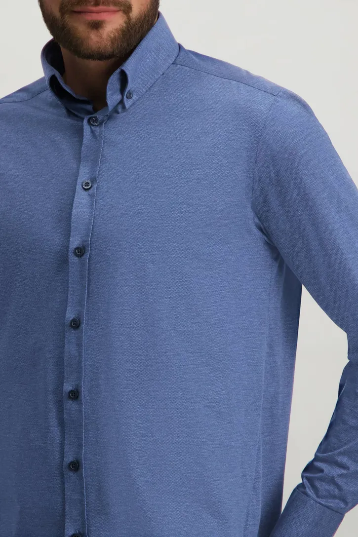 State of Art overhemd regular fit blauw gemeleerd