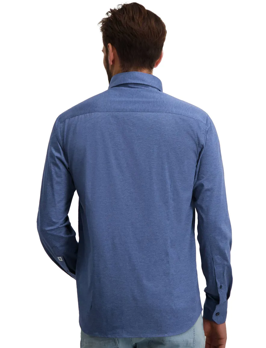 Overhemd State of Art gemeleerd blauw regular fit