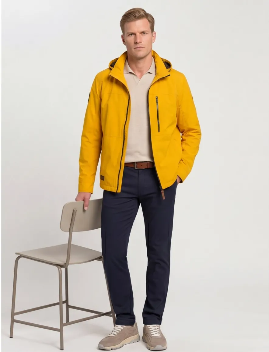Camel Active jas met capuchon geel