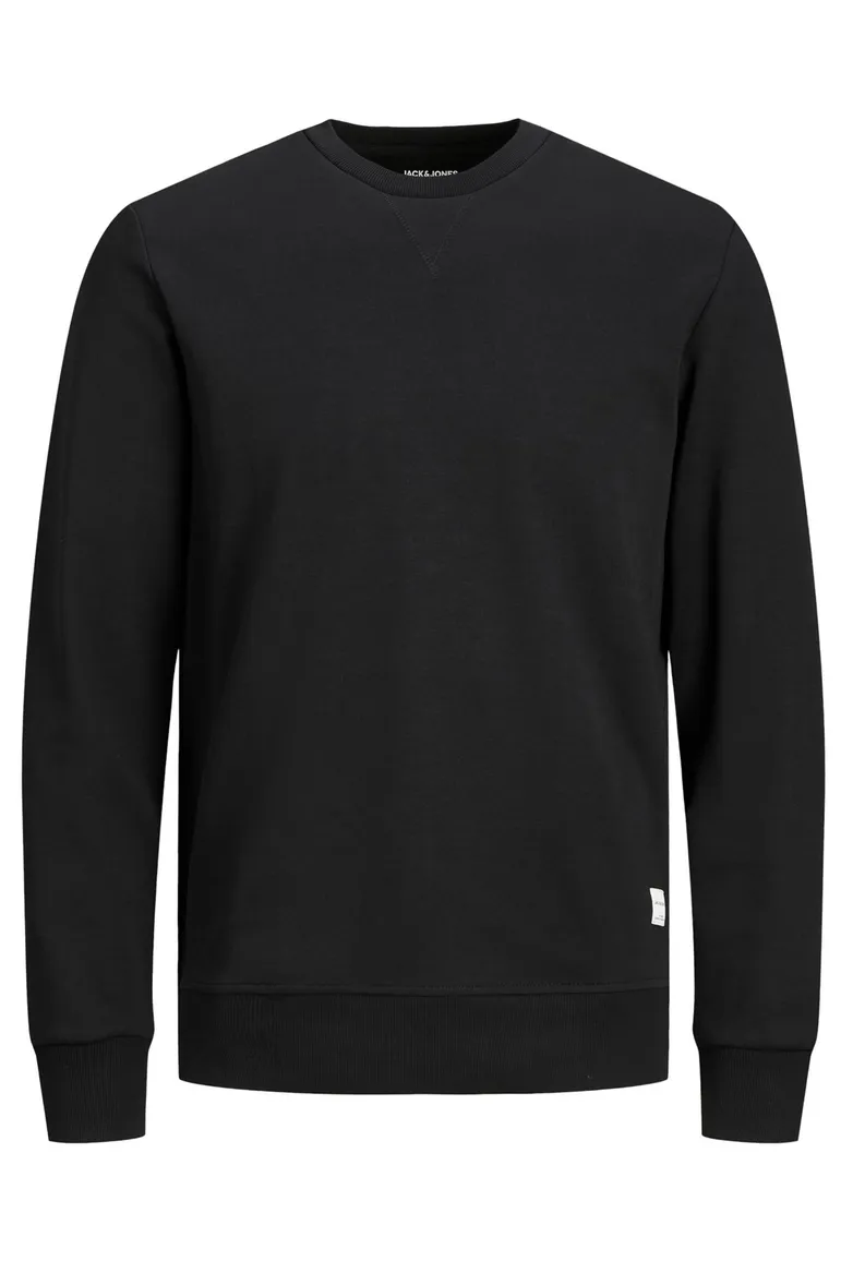 trui Jack & Jones zwart effen ronde hals