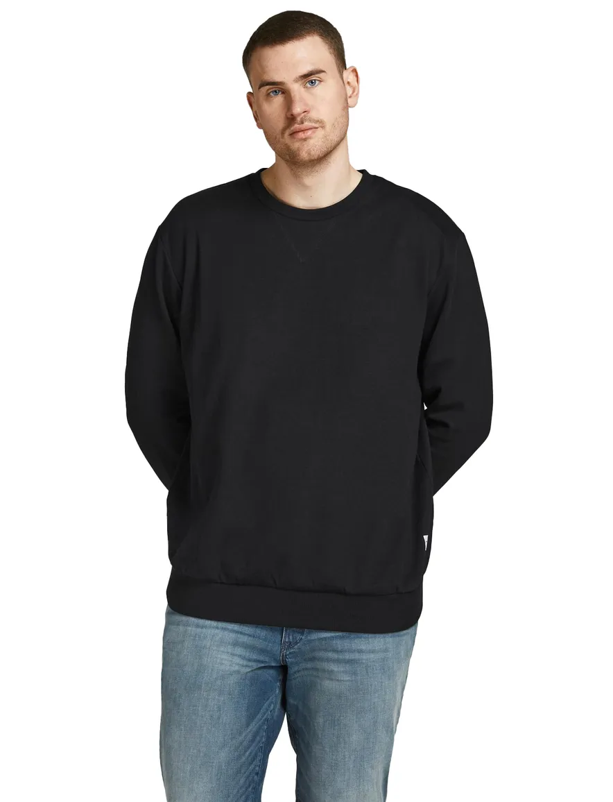 trui Jack & Jones zwart effen ronde hals