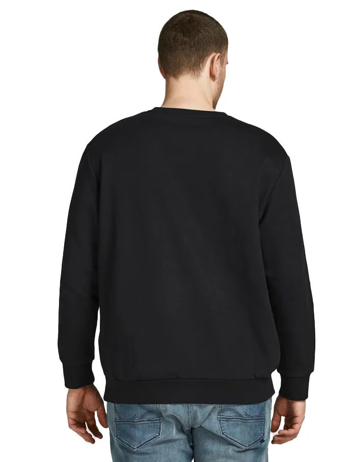 trui Jack & Jones zwart effen ronde hals