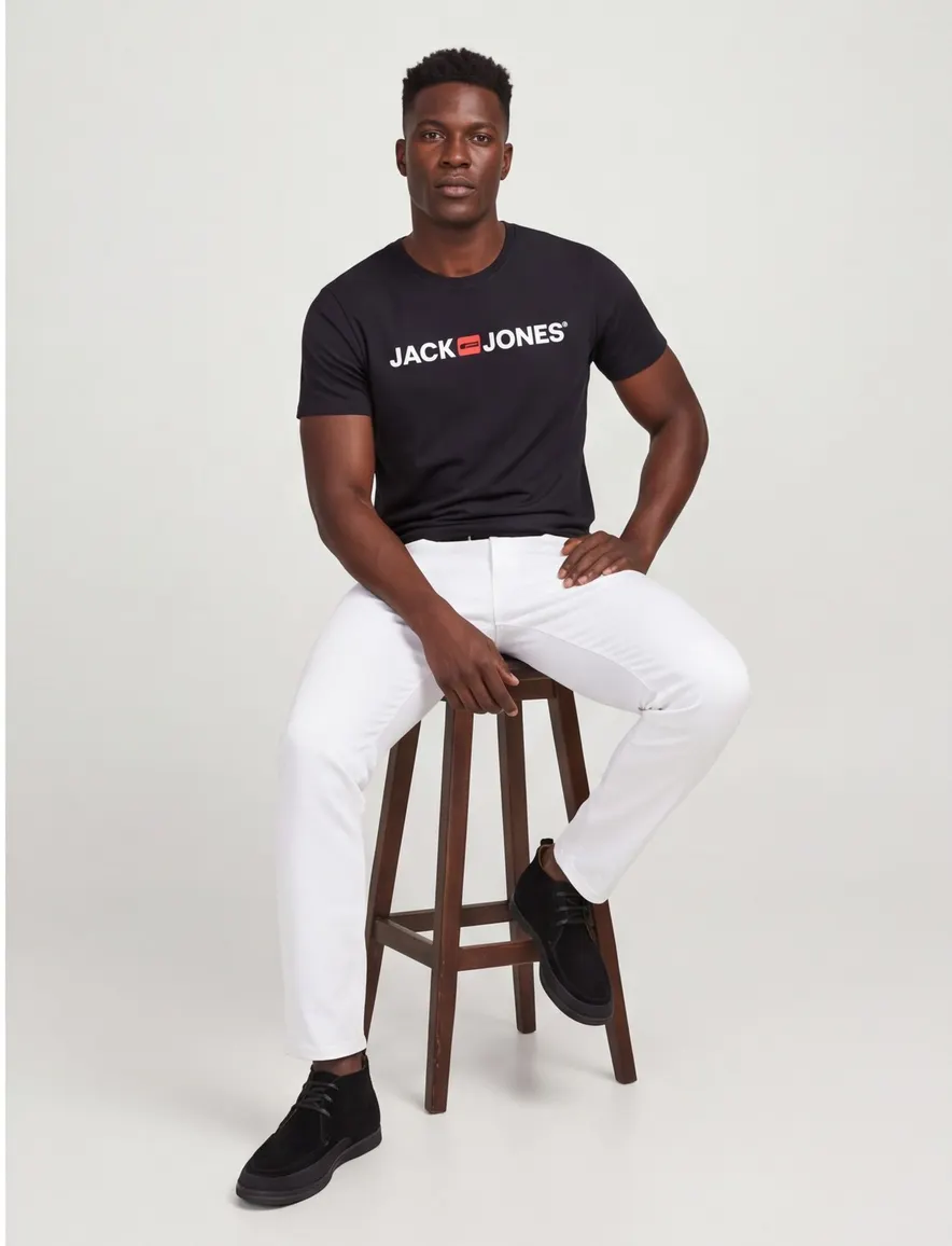 Jack & Jones t-shirt zwart effen