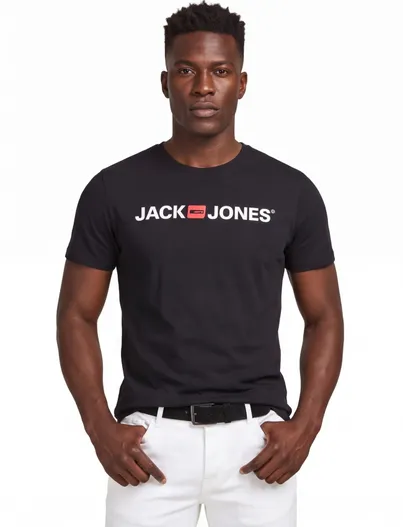 Jack & Jones Jack & Jones t-shirt zwart effen Plus Size