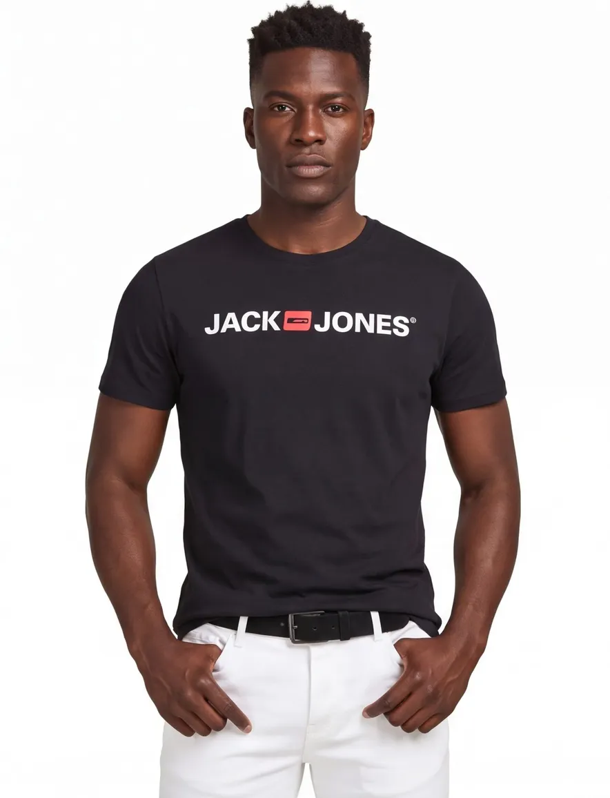 Jack & Jones t-shirt zwart effen