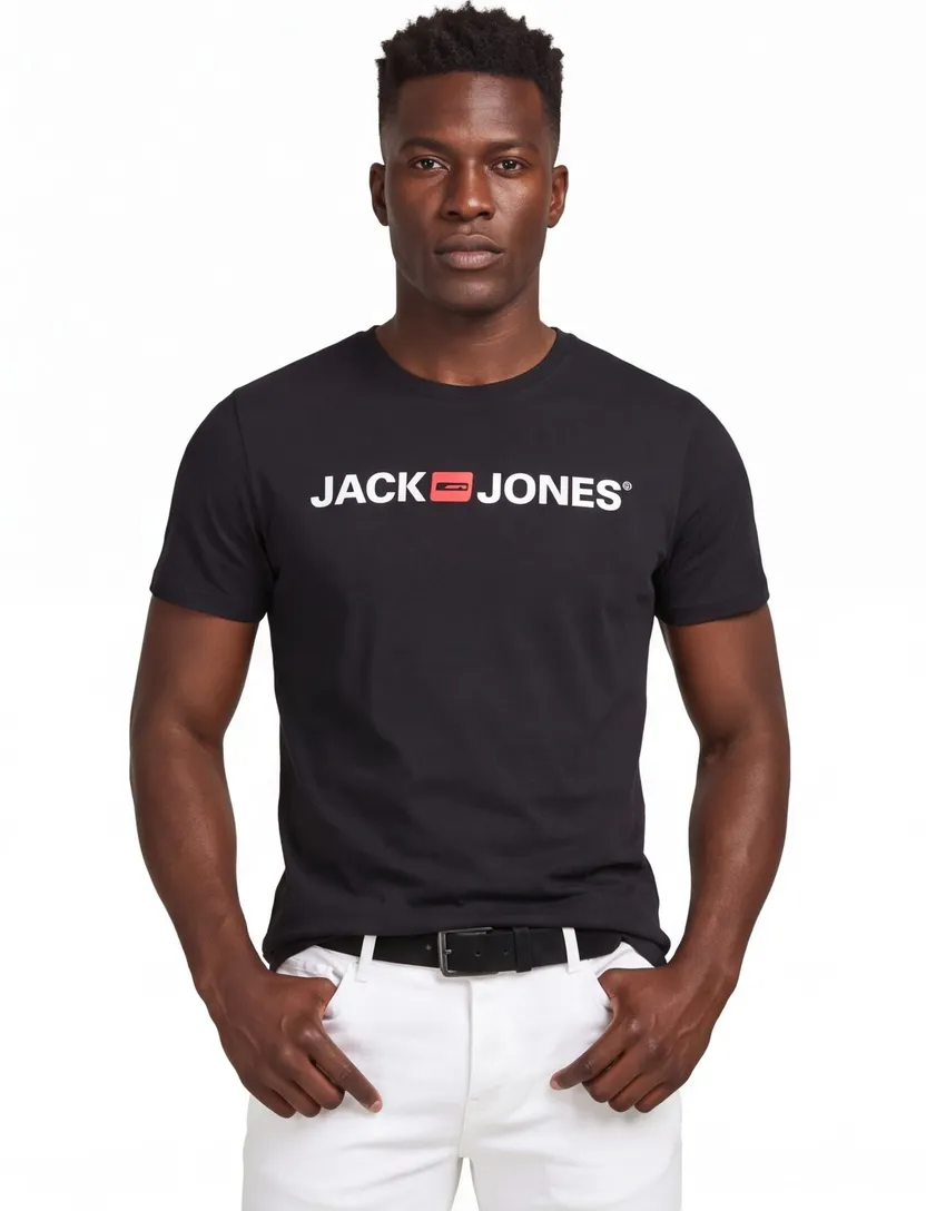 Jack & Jones t-shirt zwart uni Plus Size
