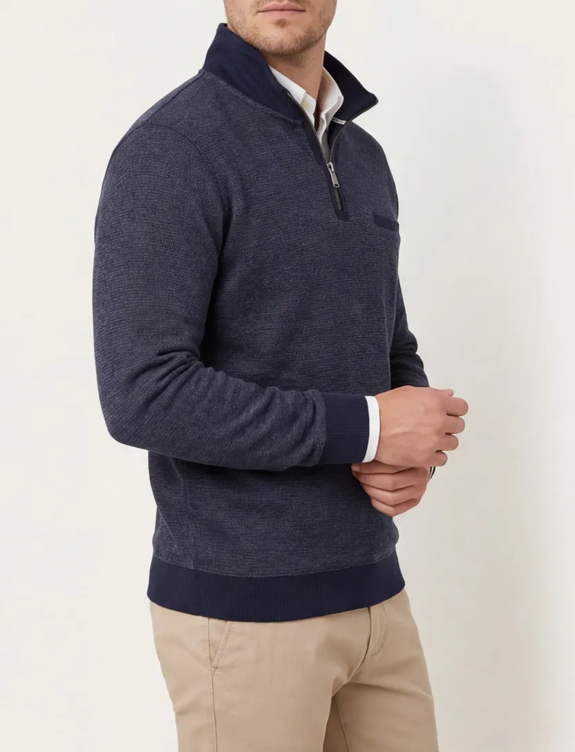 Trui Casa Moda donkerblauw borstzak